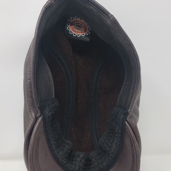 Vintage Harley Davidson Newsboy Cabbie Ivy Cap Brown Genuine Leather Hat S/M - Picture 7 of 14